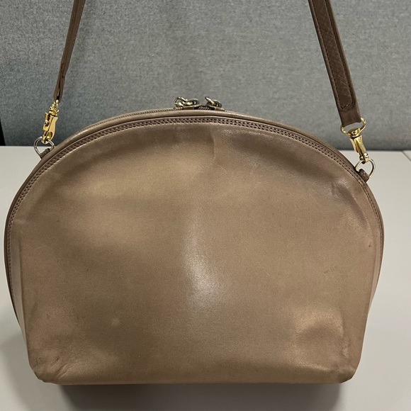 Artbag Vintage Dome Leather Taupe Crossbody Bag Made in Italy - Picture 6 of 16